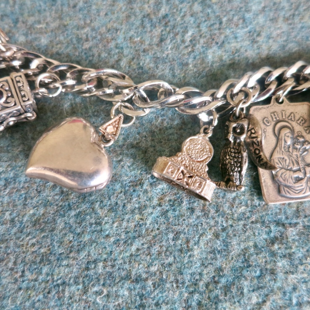 Sterling Silver Charm Bracelet and Charms - Picture 4 of 9